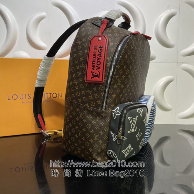 Louis Vuitton新款男包 M56853 路易威登Multipocket双肩包 LV新款男士双肩后背包  ydh4166